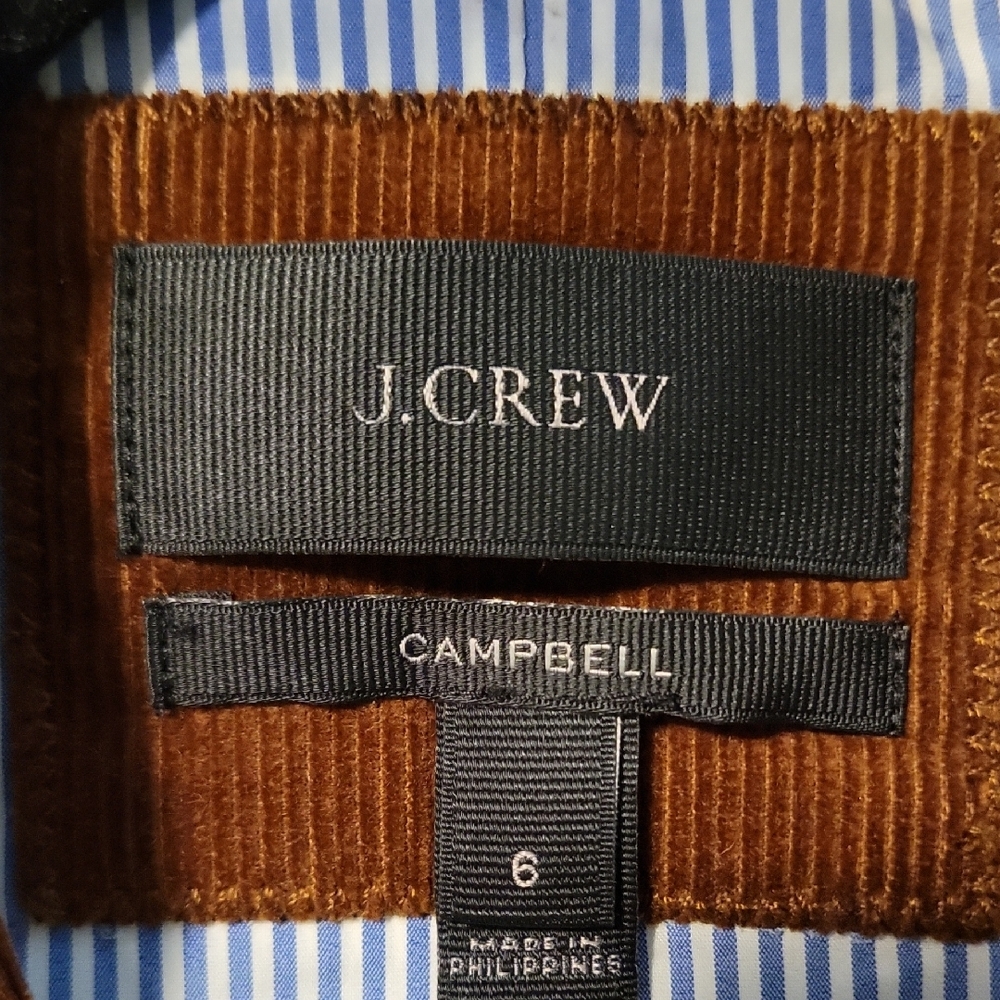 J. Crew Campbell Brown Corduroy Velvet Blazer - 6 - Picture 4 of 11